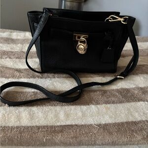 Michael Kors Black Crossbody Bag with Gold Accents